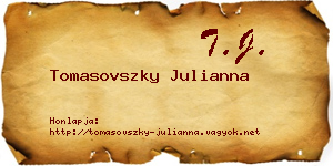 Tomasovszky Julianna névjegykártya